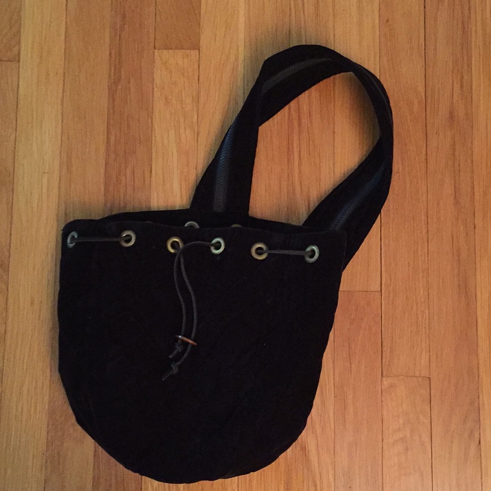 Black velvet backpack